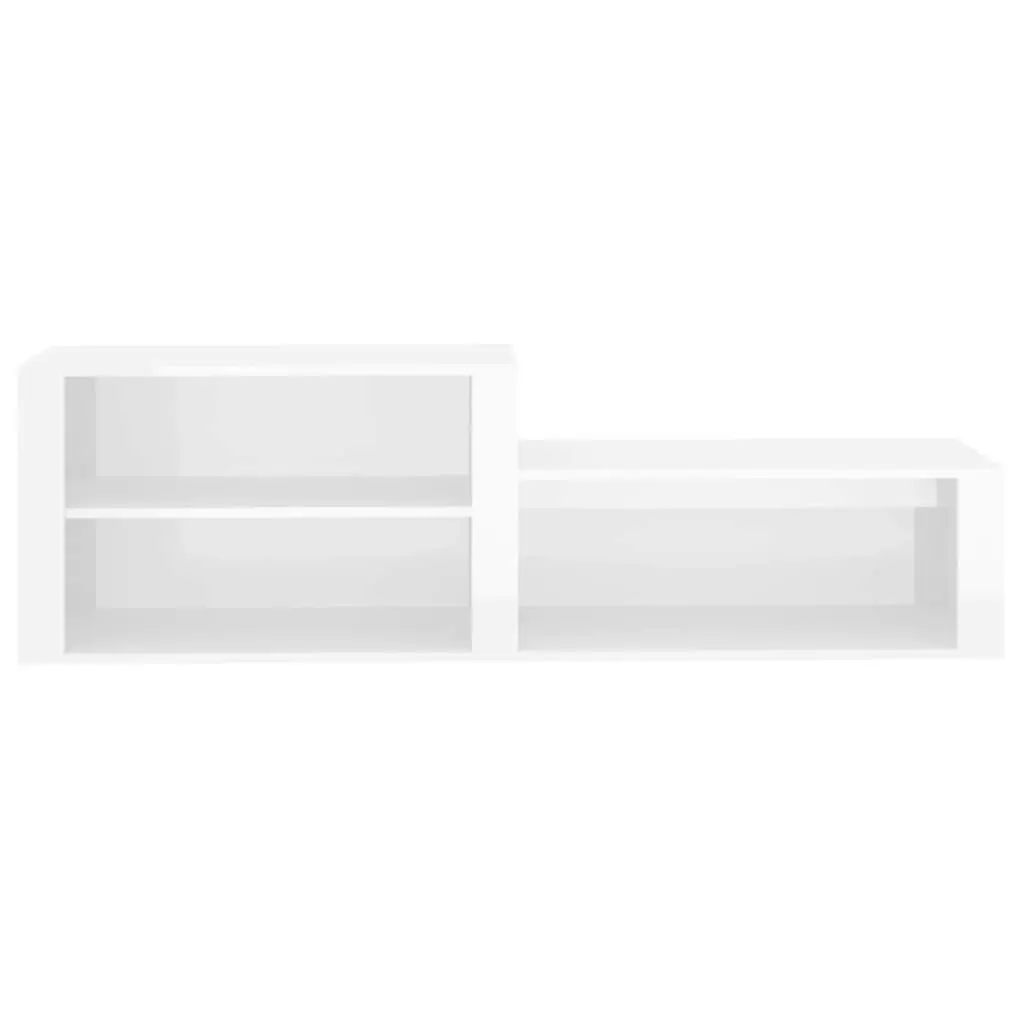 Shoe Cabinet High Gloss White 150x35x45 cm Engineered Wood 816914