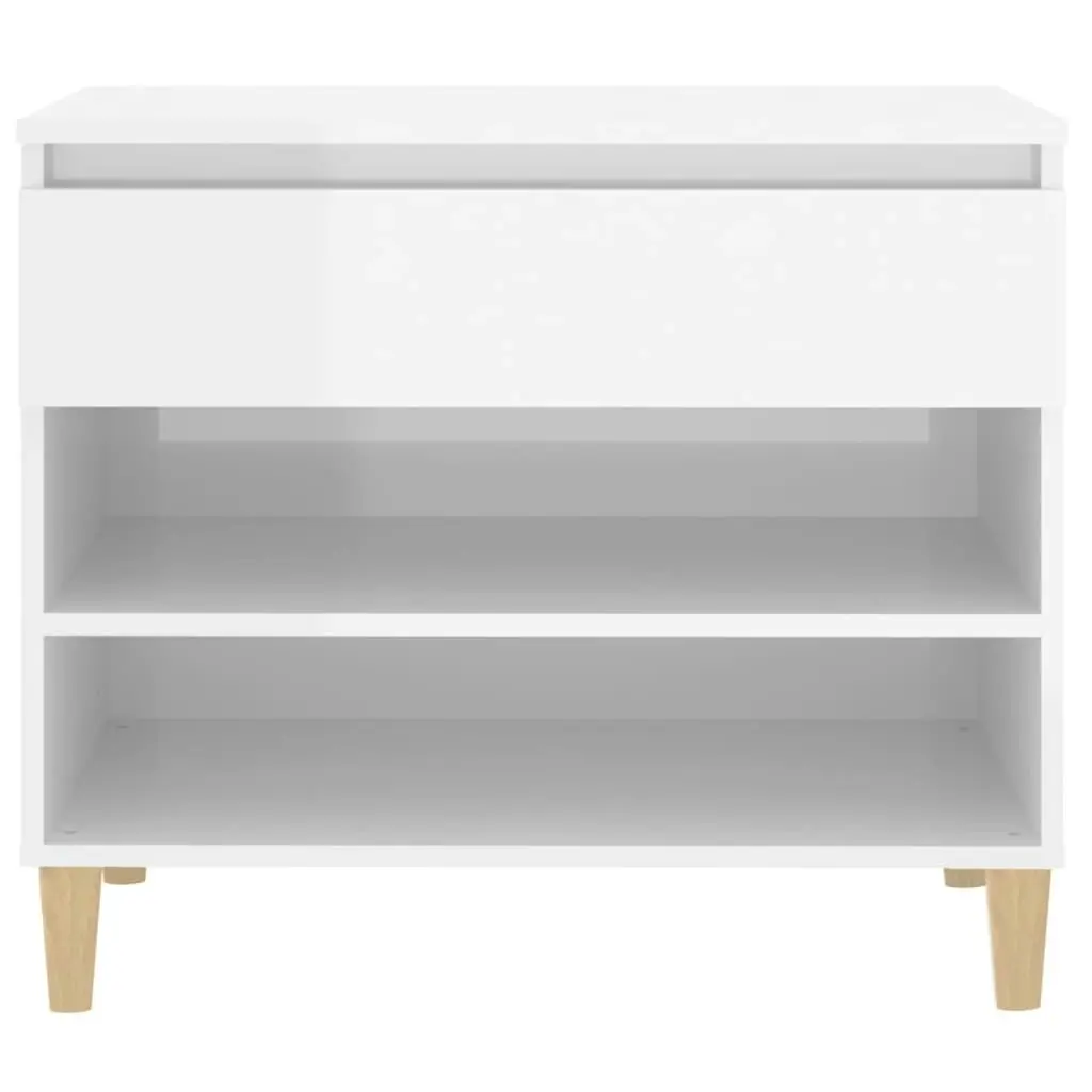 Shoe Cabinet High Gloss White 70x36x60 cm Engineered Wood 819758