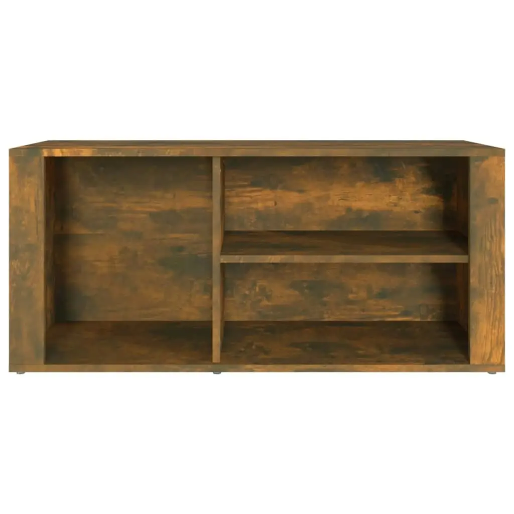 Shoe Cabinet Smoked Oak 100x35x45 cm Engineered Wood 816925