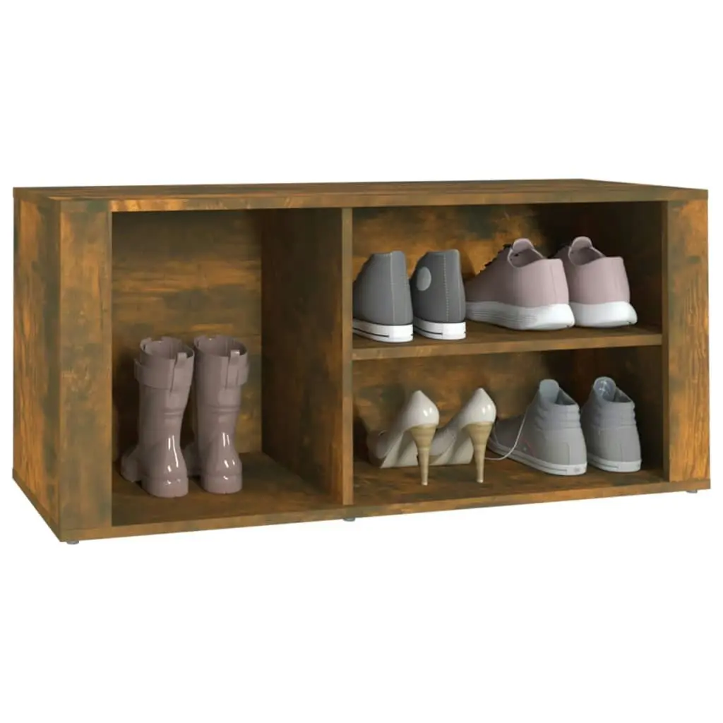 Shoe Cabinet Smoked Oak 100x35x45 cm Engineered Wood 816925