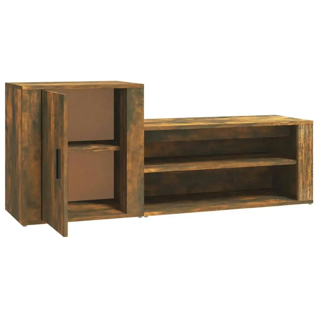 Shoe Cabinet Smoked Oak 130x35x54 cm Engineered Wood 816749