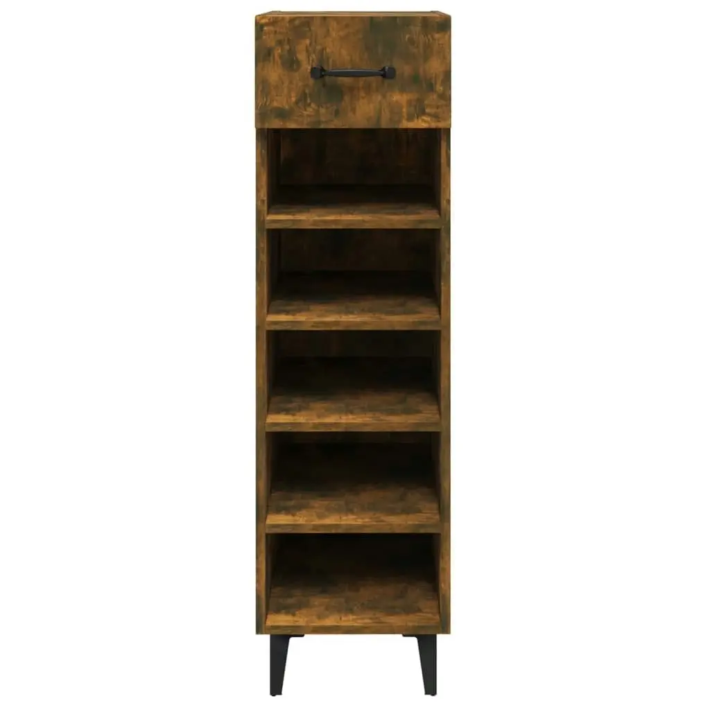 Shoe Cabinet Smoked Oak 30x35x105 cm Engineered Wood 817564