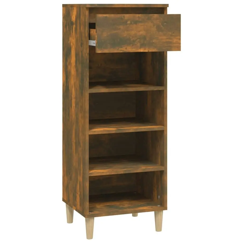 Shoe Cabinet Smoked Oak 40x36x105 cm Engineered Wood 819777