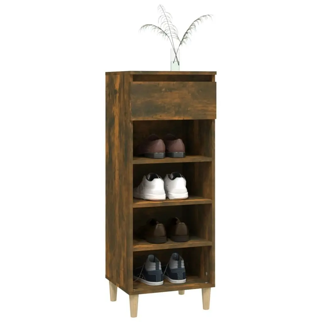 Shoe Cabinet Smoked Oak 40x36x105 cm Engineered Wood 819777