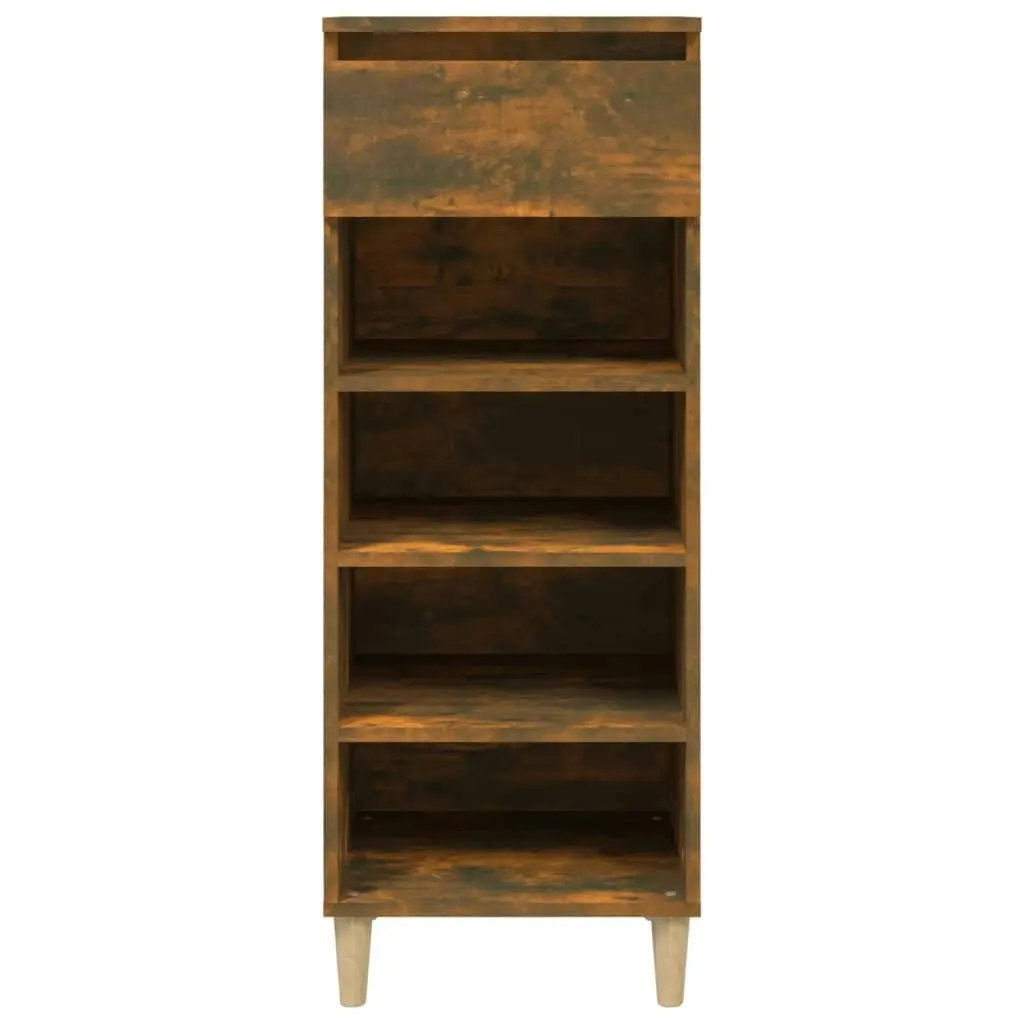 Shoe Cabinet Smoked Oak 40x36x105 cm Engineered Wood 819777