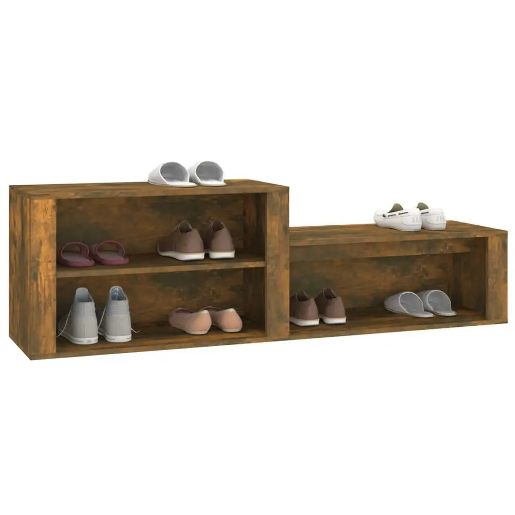 Shoe Cabinet Smoked Oak 150x35x45 cm Engineered Wood 816917