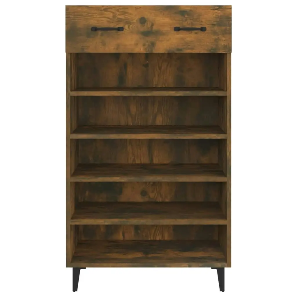 Shoe Cabinet Smoked Oak 60x35x105 cm Engineered Wood 817558