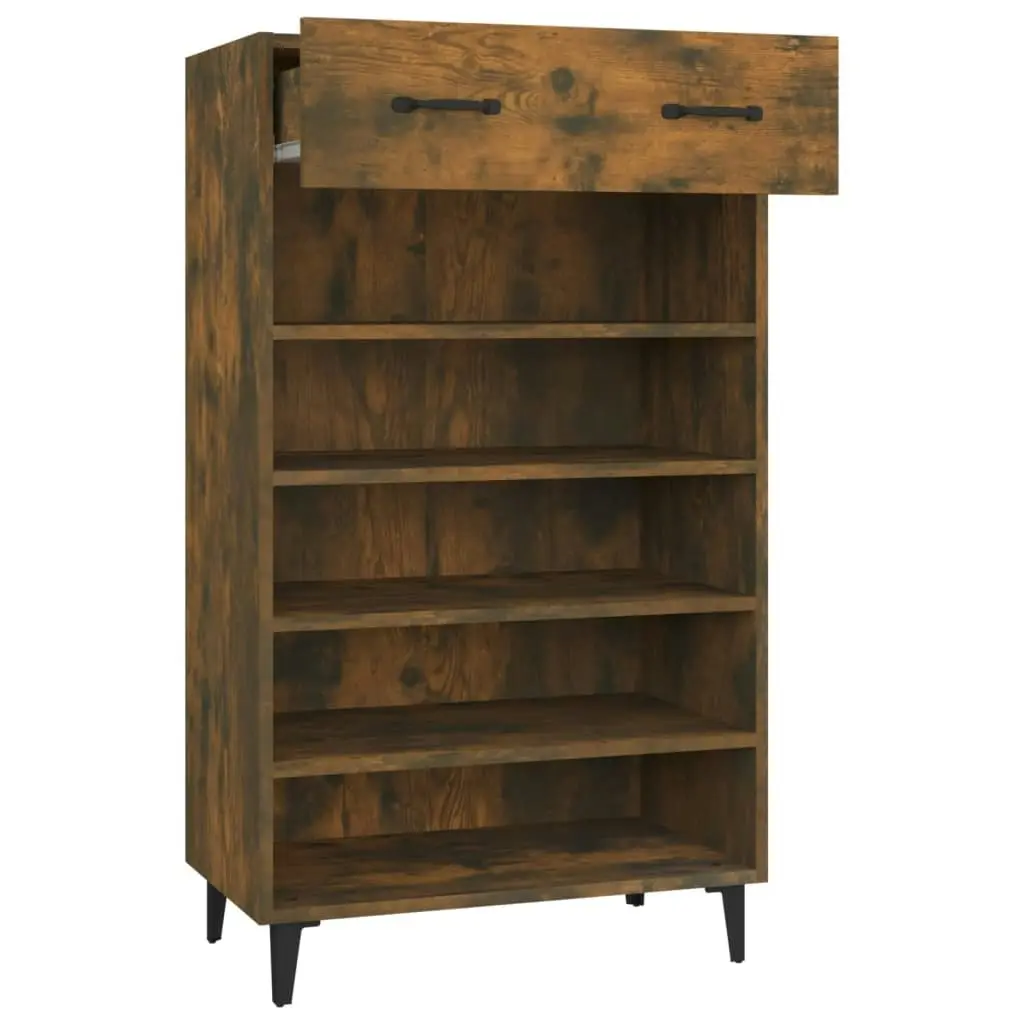 Shoe Cabinet Smoked Oak 60x35x105 cm Engineered Wood 817558