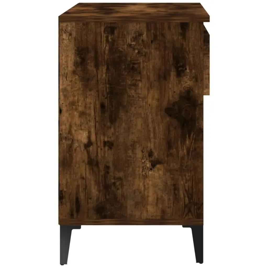 Shoe Cabinet Smoked Oak 70x36x60 cm Engineered Wood 819769