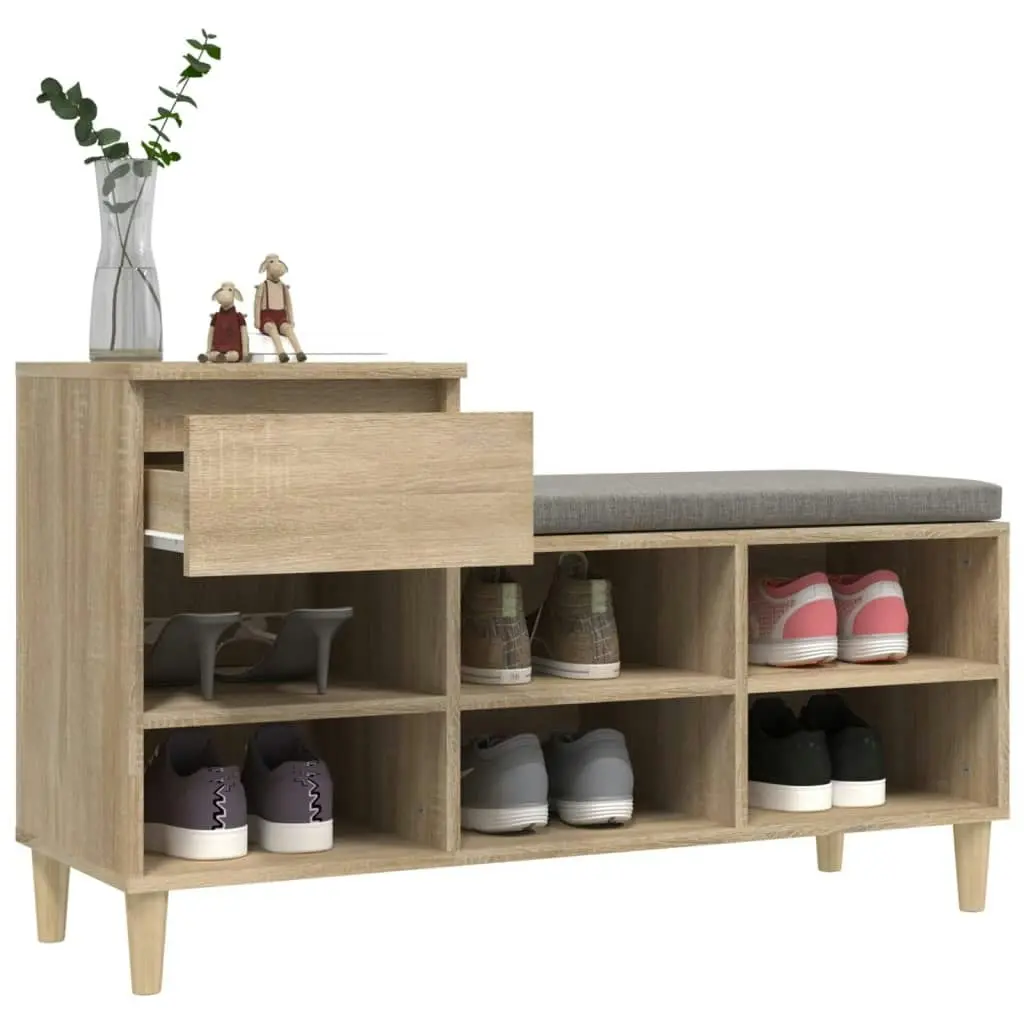 Shoe Cabinet Sonoma Oak 102x36x60 cm Engineered Wood 821207