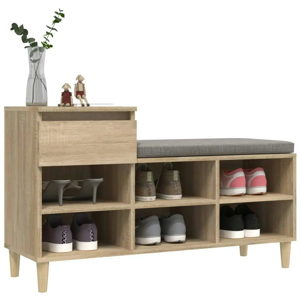 Shoe Cabinet Sonoma Oak 102x36x60 cm Engineered Wood 821207