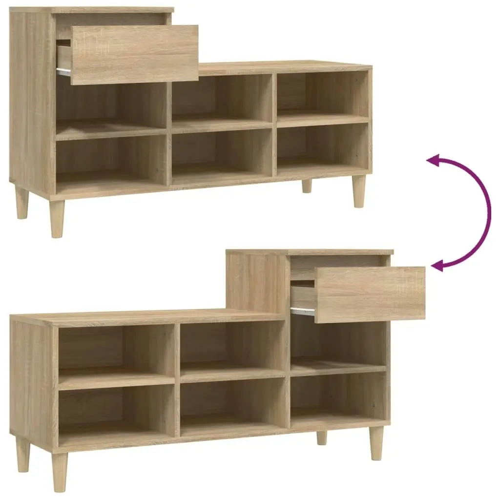 Shoe Cabinet Sonoma Oak 102x36x60 cm Engineered Wood 821207