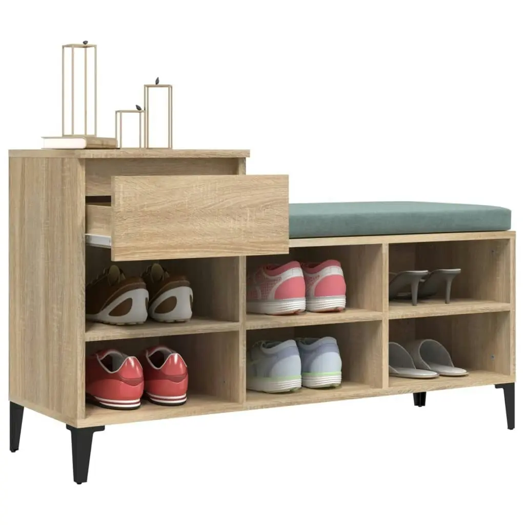 Shoe Cabinet Sonoma Oak 102x36x60 cm Engineered Wood 821215