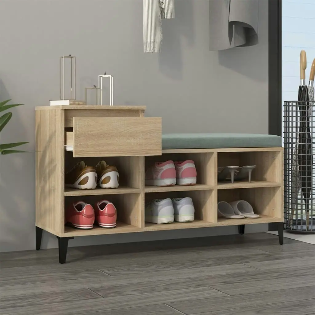 Shoe Cabinet Sonoma Oak 102x36x60 cm Engineered Wood 821215