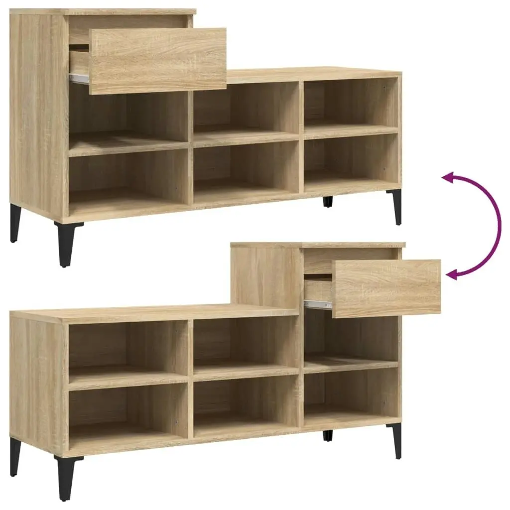 Shoe Cabinet Sonoma Oak 102x36x60 cm Engineered Wood 821215