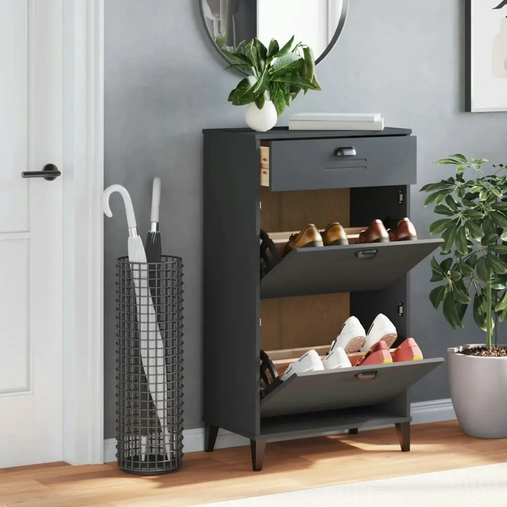 Shoe Cabinet VIKEN Anthracite Grey Engineered Wood 374928