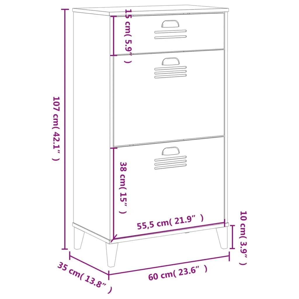 Shoe Cabinet VIKEN Anthracite Grey Engineered Wood 374928