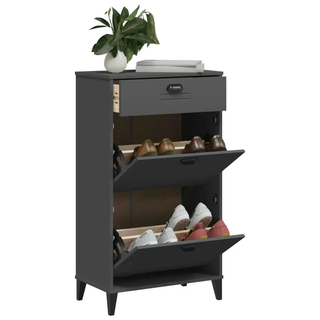 Shoe Cabinet VIKEN Anthracite Grey Engineered Wood 374928