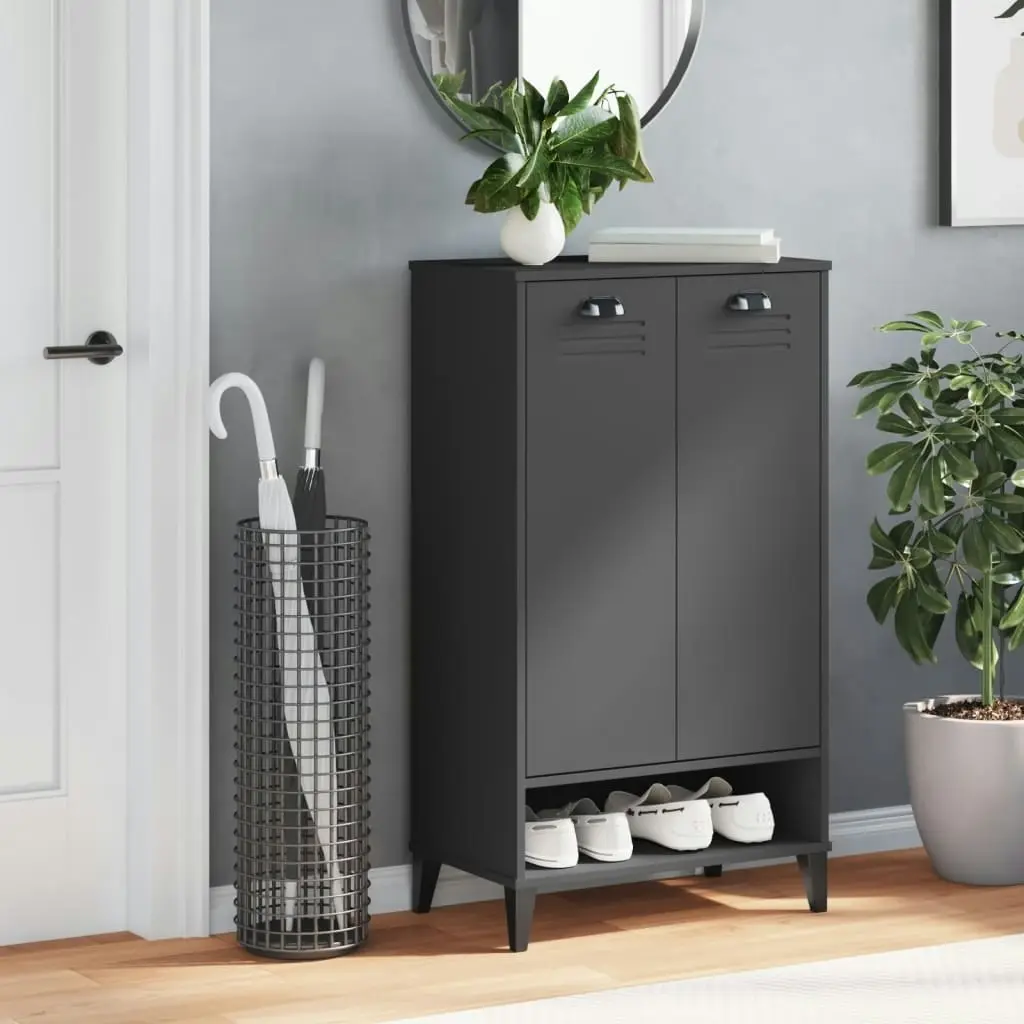 Shoe Cabinet VIKEN Anthracite Grey Engineered Wood 374925