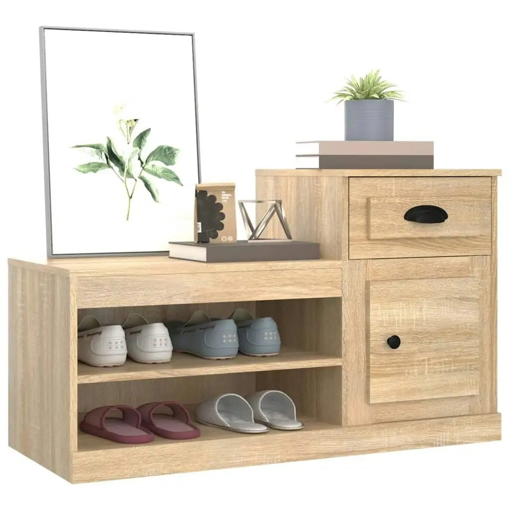 Shoe Cabinet Sonoma Oak 100x42x60 cm Engineered Wood 816419