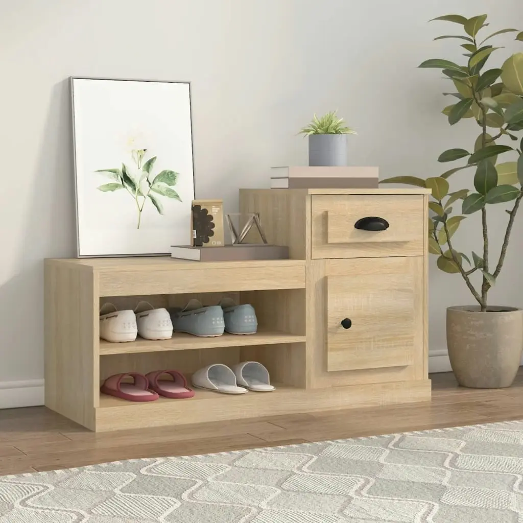 Shoe Cabinet Sonoma Oak 100x42x60 cm Engineered Wood 816419