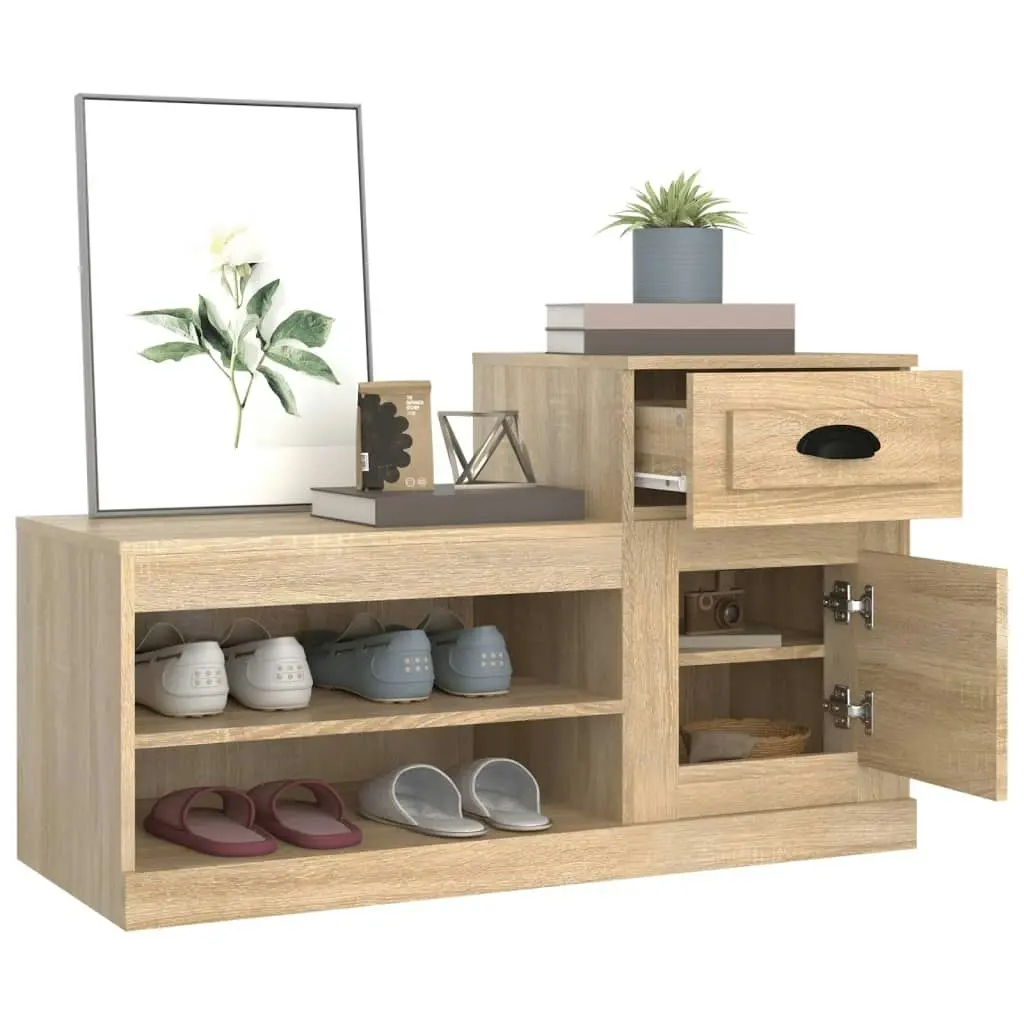 Shoe Cabinet Sonoma Oak 100x42x60 cm Engineered Wood 816419