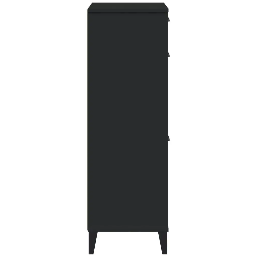 Shoe Cabinet VIKEN Black Solid Wood Pine 374927