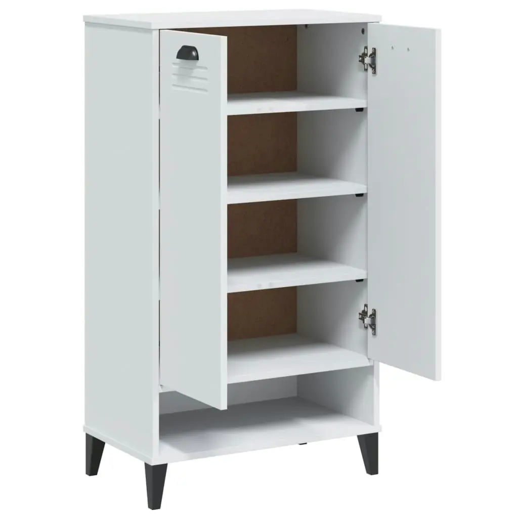 Shoe Cabinet VIKEN White Solid Wood Pine 374923