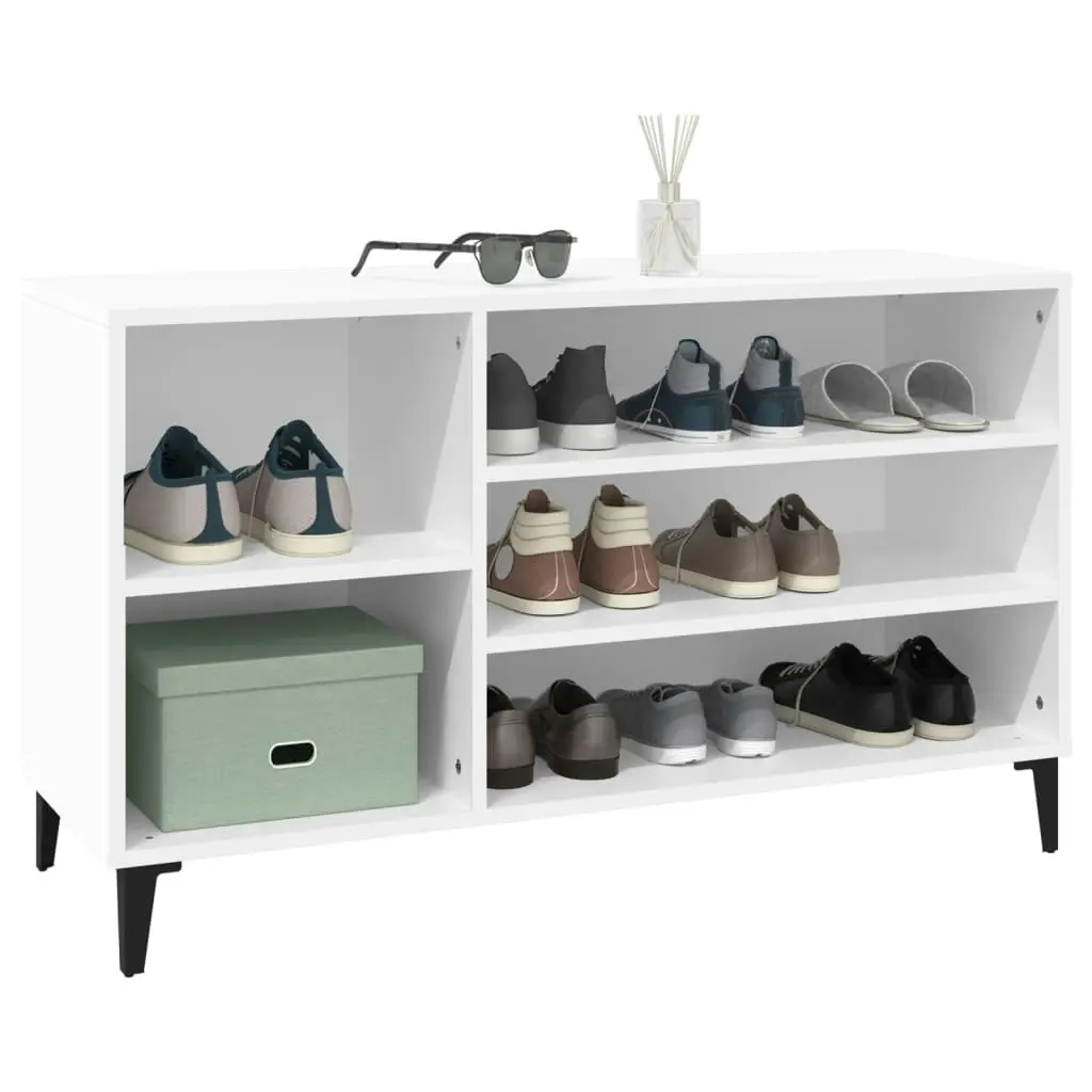 Shoe Cabinet White 102x36x60 cm Engineered Wood 819748