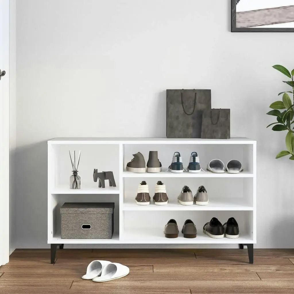 Shoe Cabinet White 102x36x60 cm Engineered Wood 819748