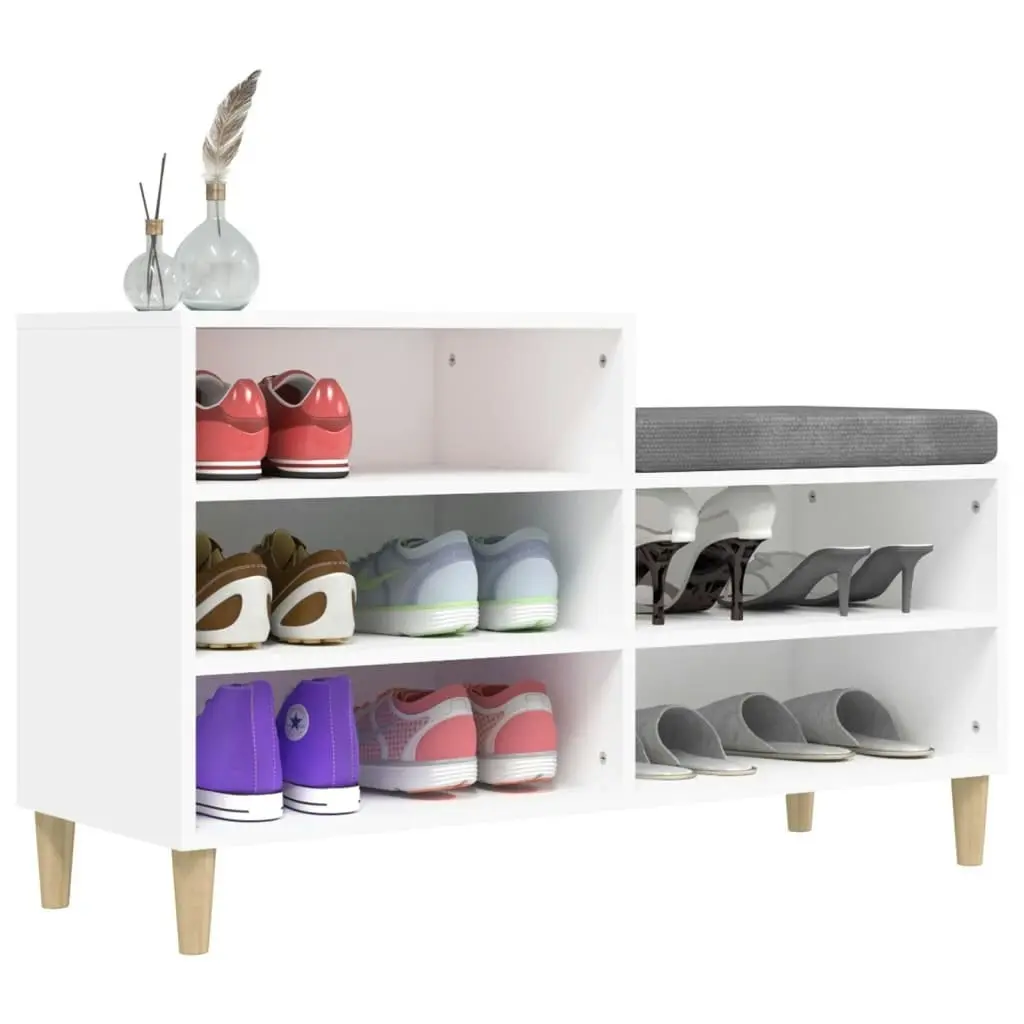 Shoe Cabinet White 102x36x60 cm Engineered Wood 819724