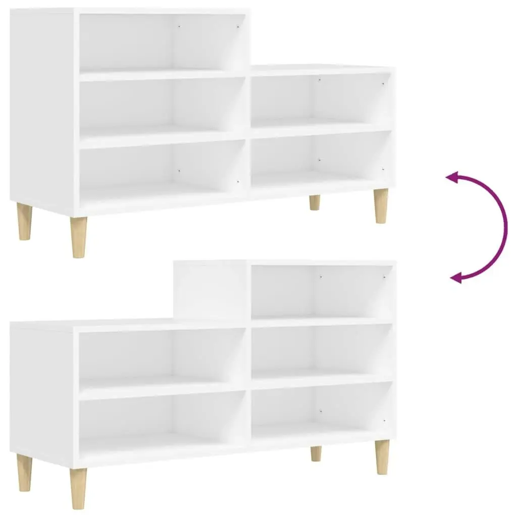 Shoe Cabinet White 102x36x60 cm Engineered Wood 819724