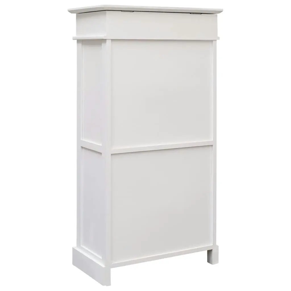 Shoe Cabinet White 50x28x98 cm Paulownia Wood 284091