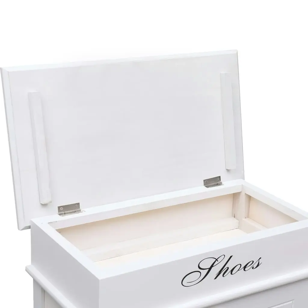 Shoe Cabinet White 50x28x98 cm Paulownia Wood 284091