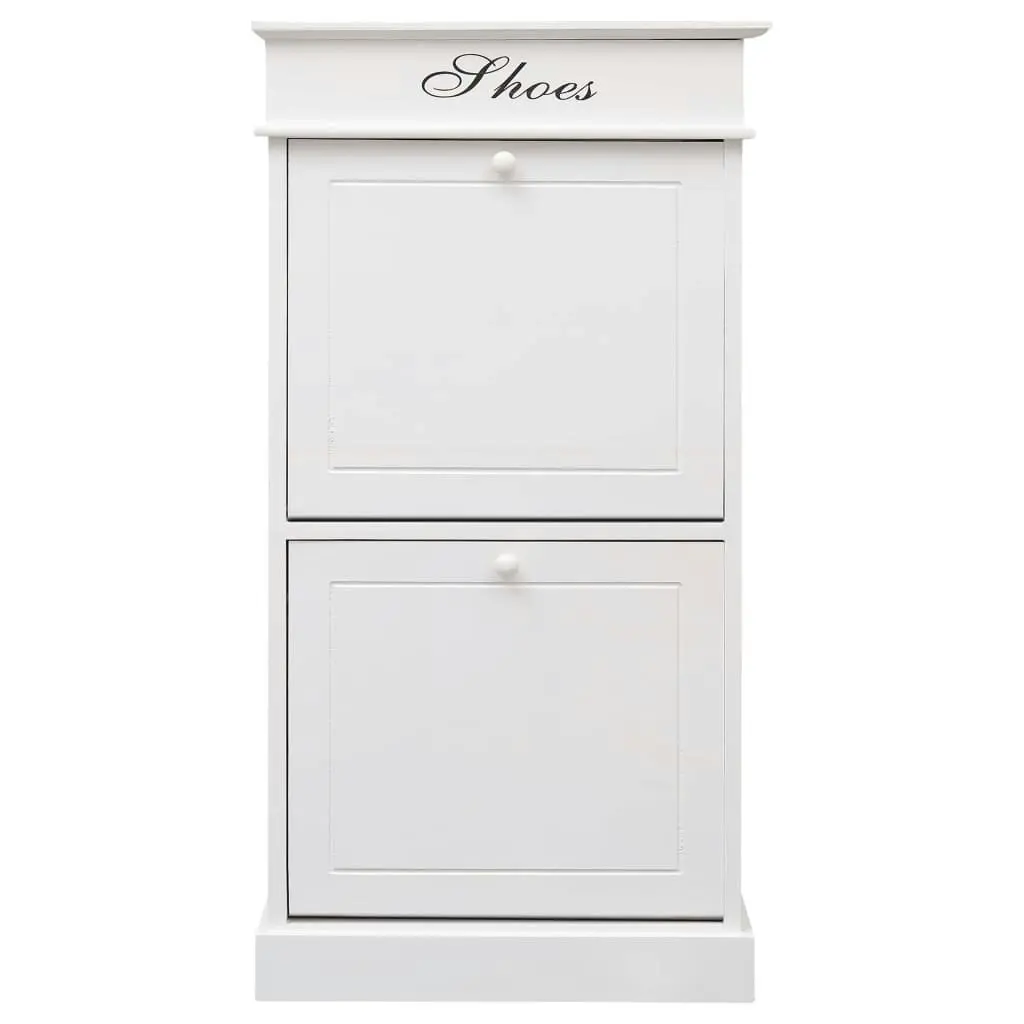 Shoe Cabinet White 50x28x98 cm Paulownia Wood 284091