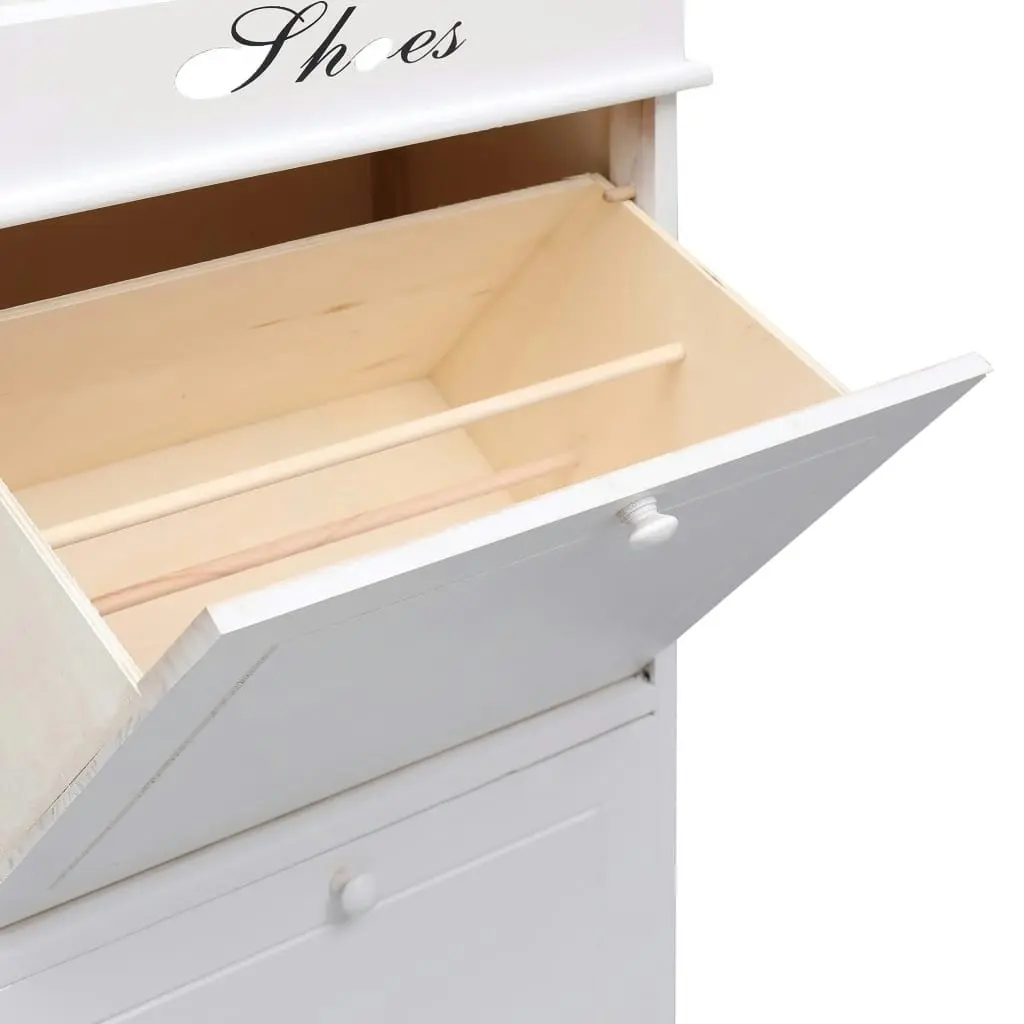 Shoe Cabinet White 50x28x98 cm Paulownia Wood 284091