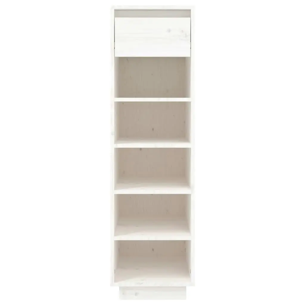 Shoe Cabinet White 30x34x105 cm Solid Wood Pine 813556