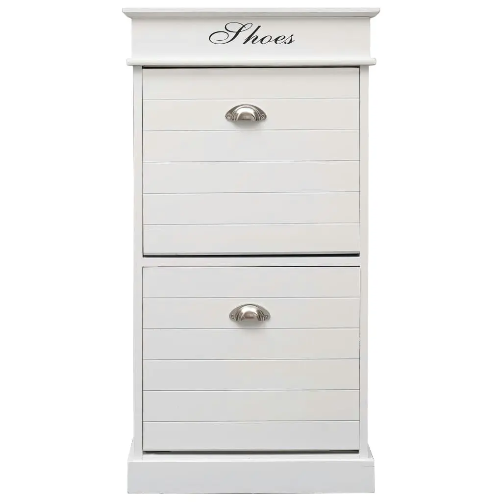 Shoe Cabinet White 50x28x98 cm Paulownia Wood 284089