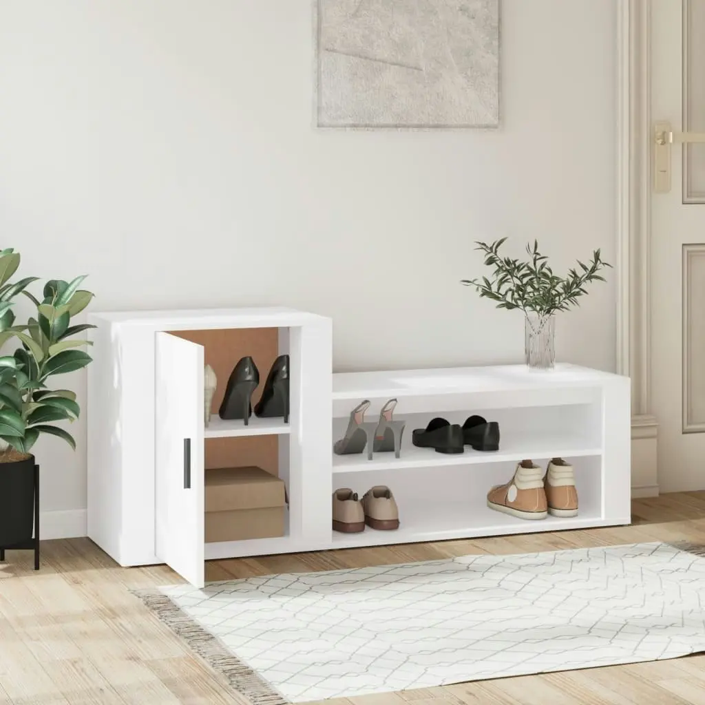 Shoe Cabinet White 130x35x54 cm Engineered Wood 816744