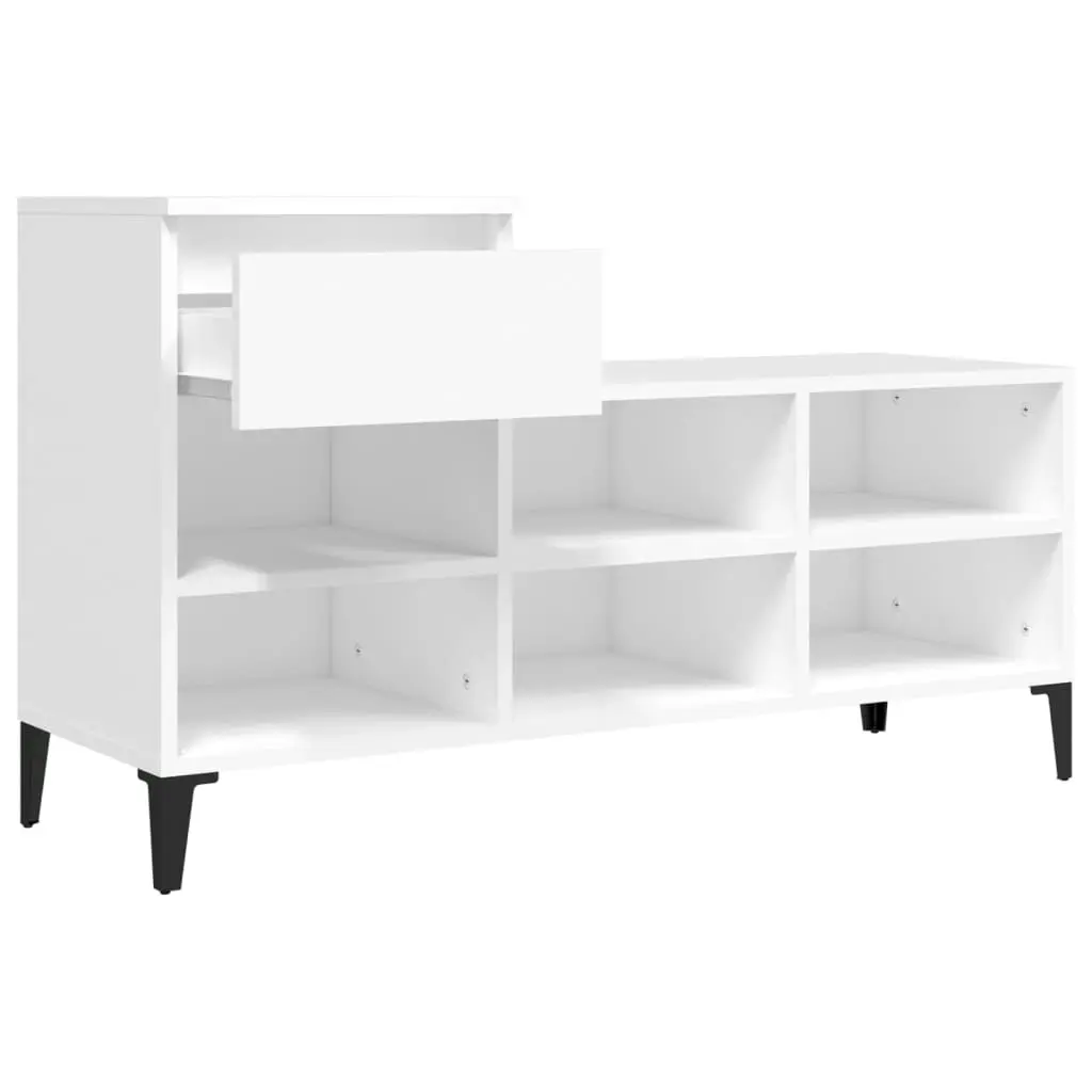 Shoe Cabinet White 102x36x60 cm Engineered Wood 821212