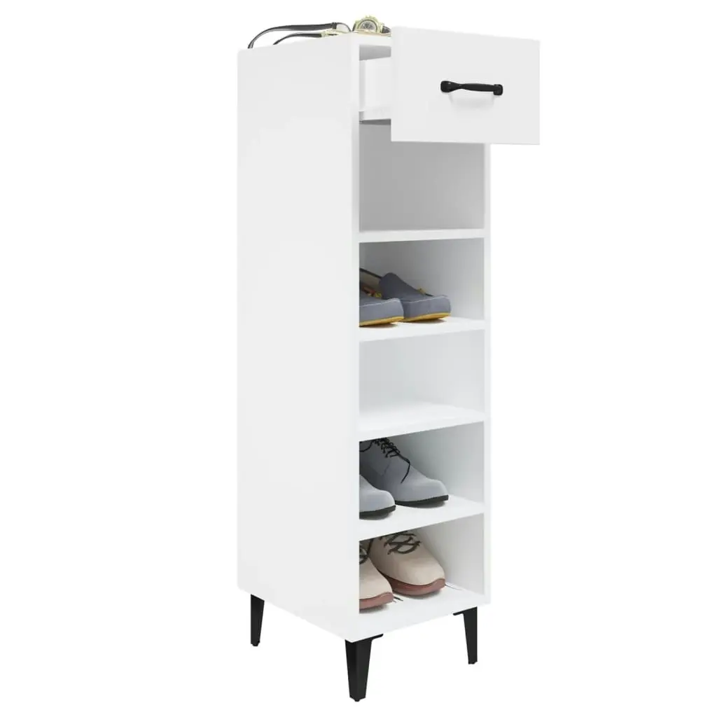 Shoe Cabinet White 30x35x105 cm Engineered Wood 812807