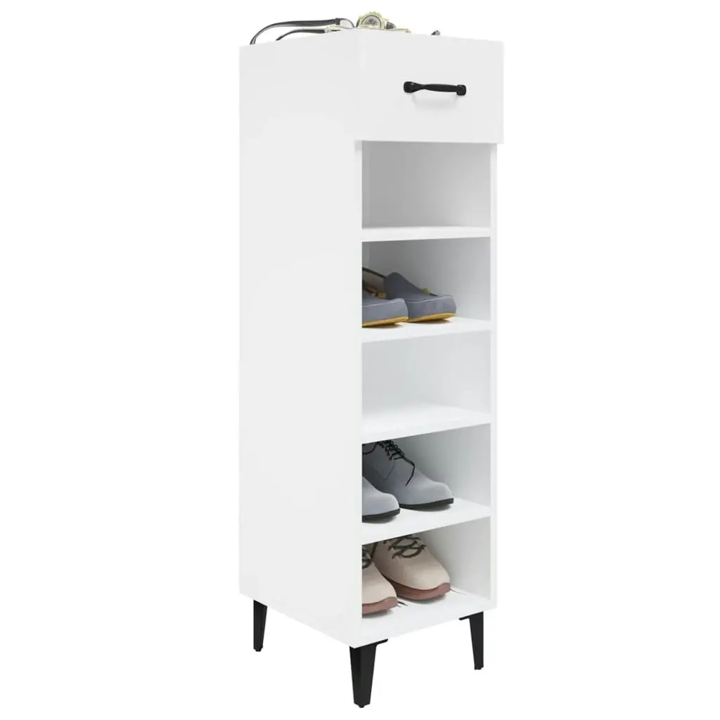 Shoe Cabinet White 30x35x105 cm Engineered Wood 812807