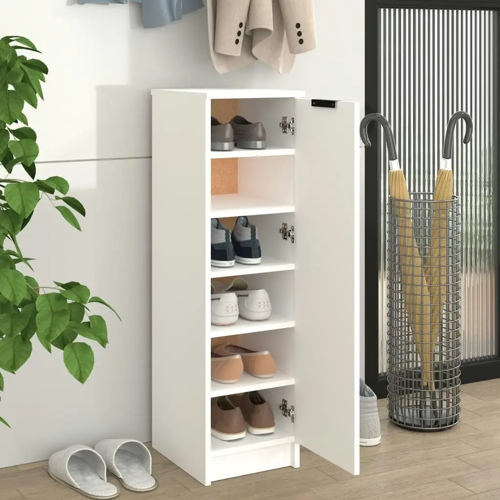 Shoe Cabinet White 30x35x100 cm Engineered Wood 811430