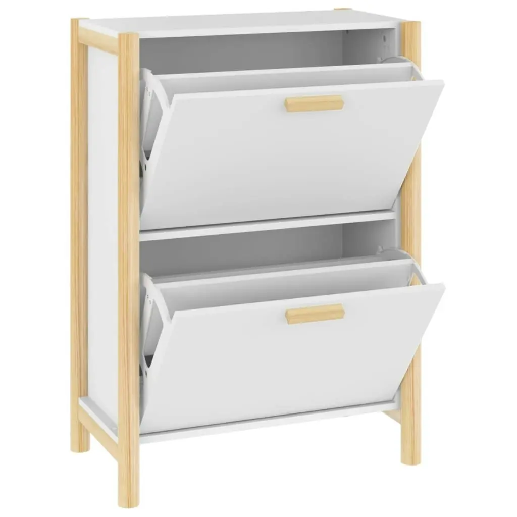 Shoe Cabinet White 57.5x33x80 cm Engineered Wood 345684