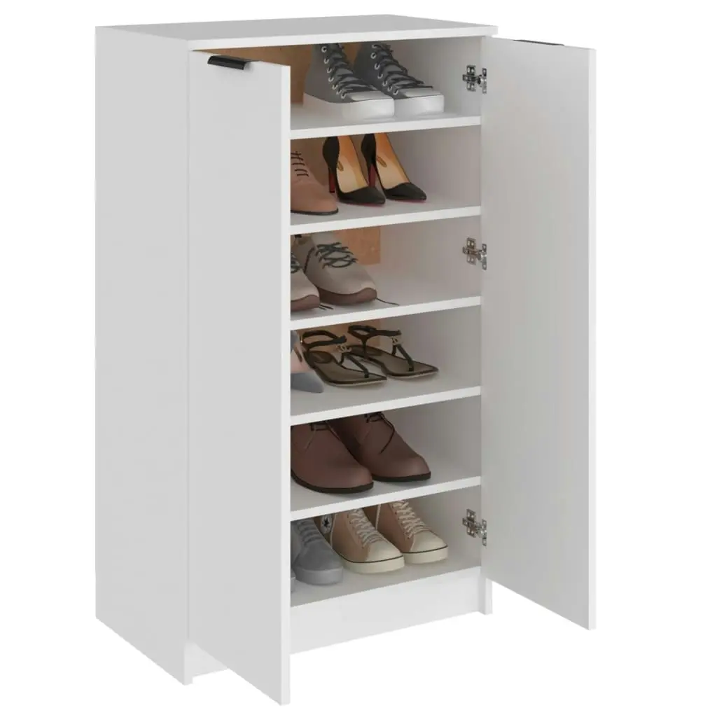 Shoe Cabinet White 59x35x100 cm Engineered Wood 811439