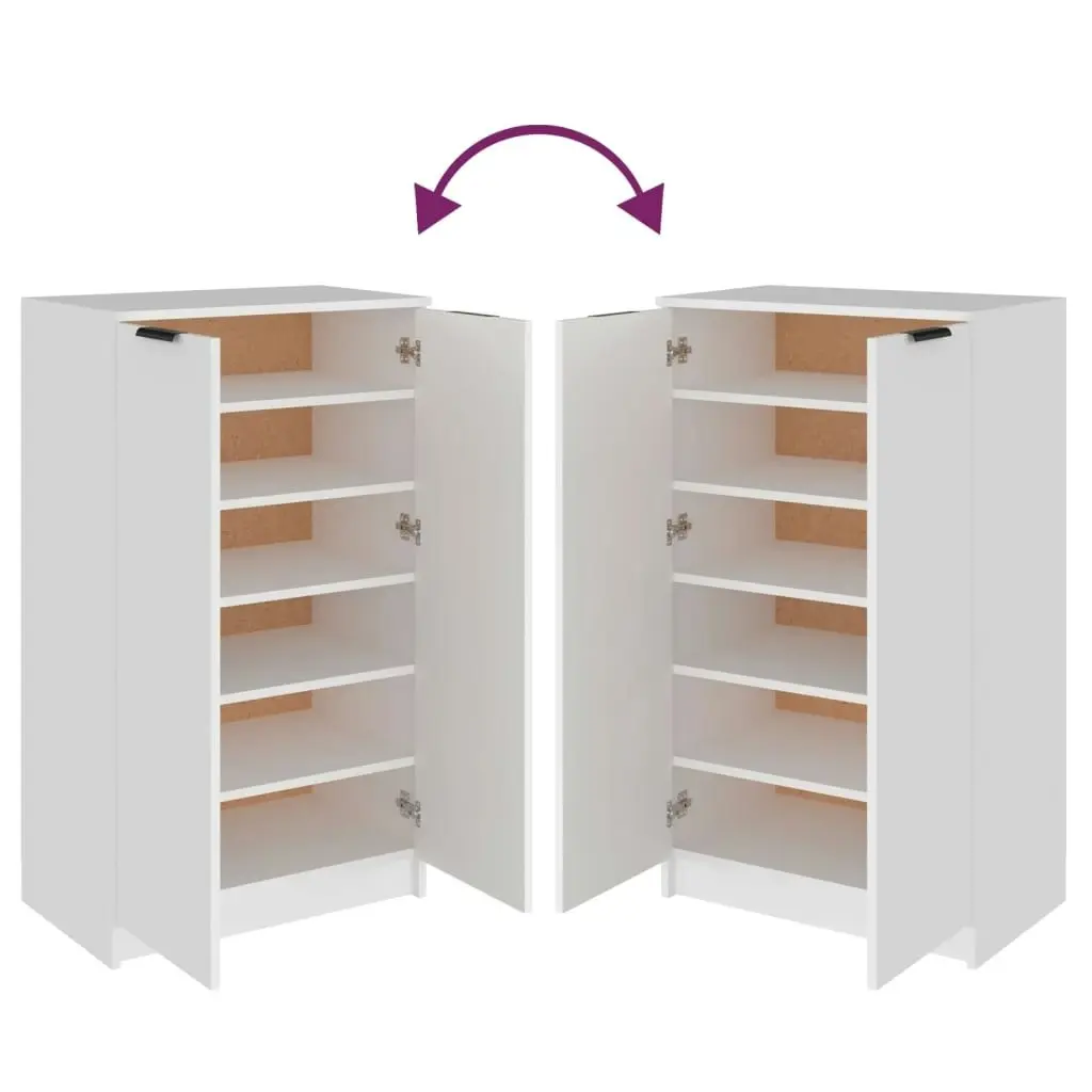 Shoe Cabinet White 59x35x100 cm Engineered Wood 811439