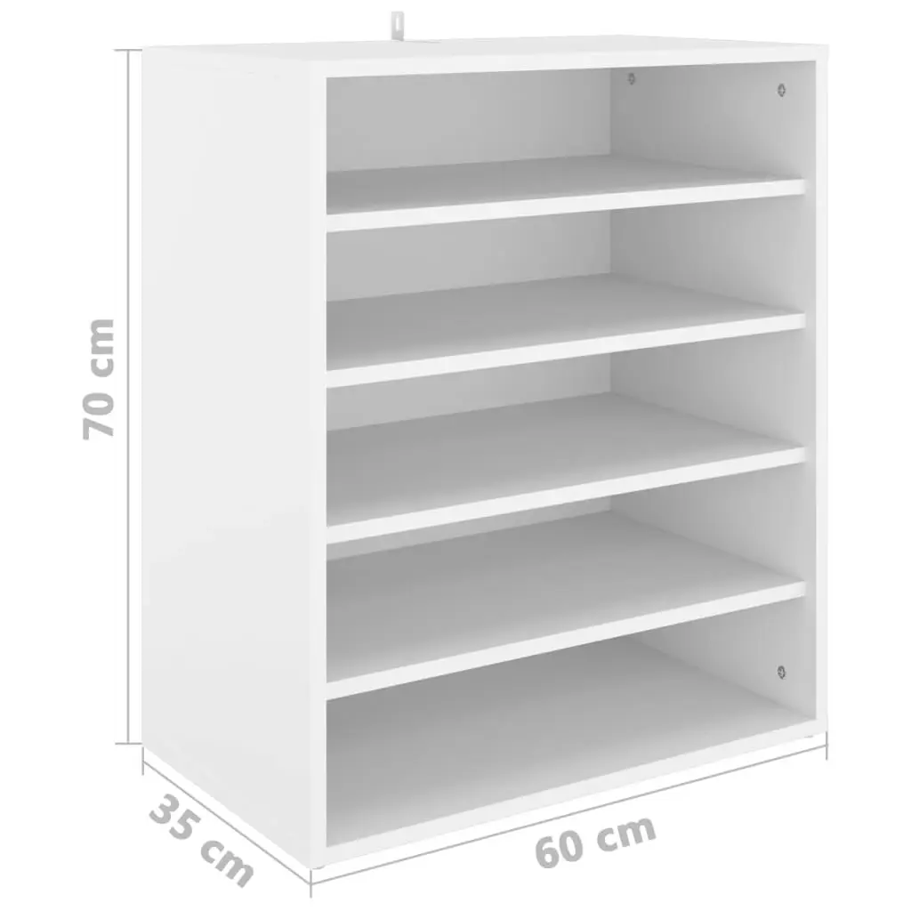 Shoe Cabinet White 60x35x70 cm Engineered Wood 808936