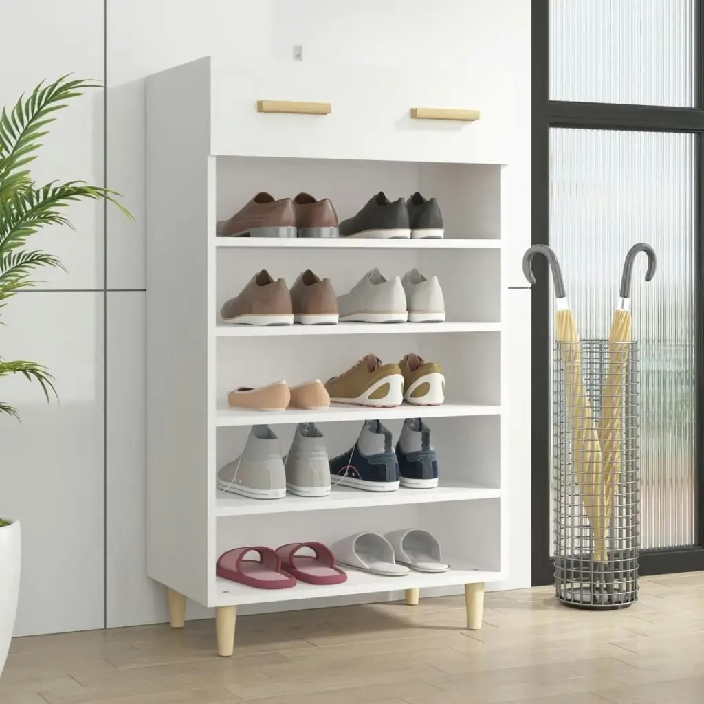 Shoe Cabinet White 60x35x105 cm Engineered Wood 812780