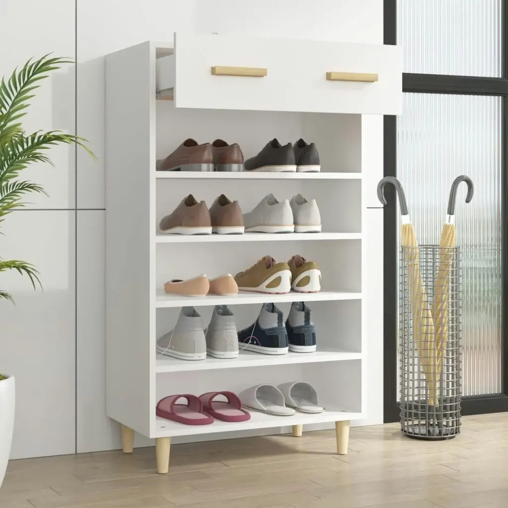 Shoe Cabinet White 60x35x105 cm Engineered Wood 812780