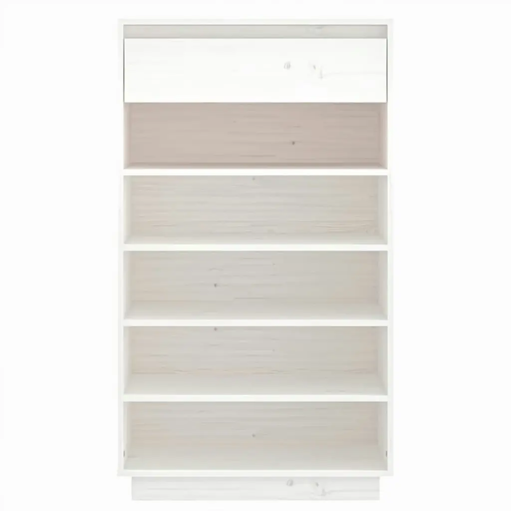 Shoe Cabinet White 60x34x105 cm Solid Wood Pine 813551